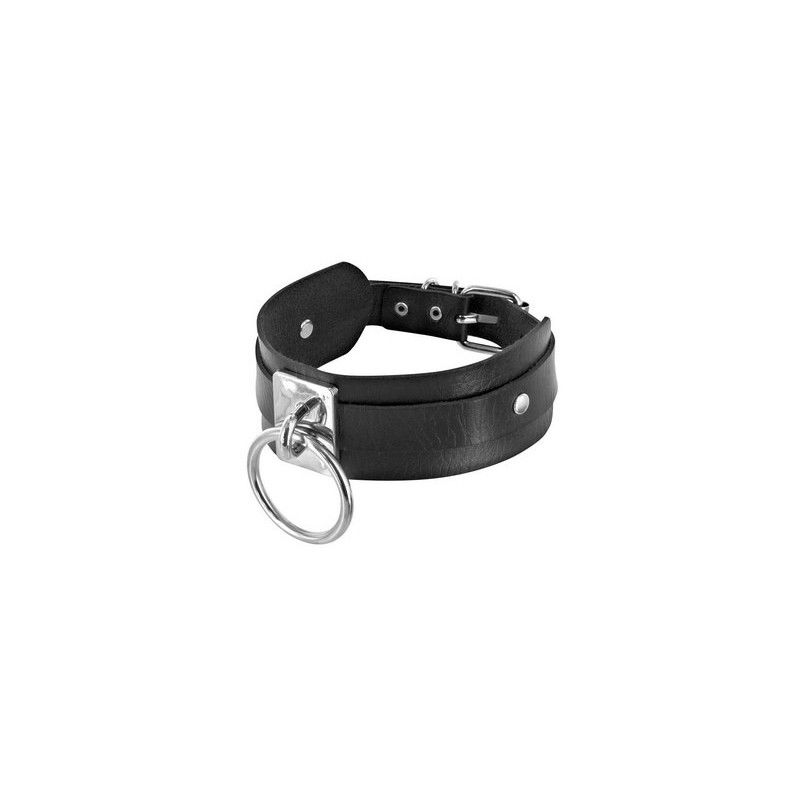 Collier large noir avec anneau Fétish Tentation  - Fetish Tentation - BDSM