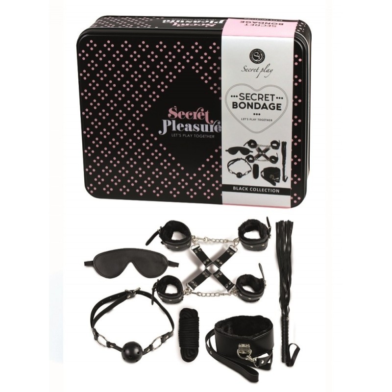 Secret Bondage : Ensemble BDSM 8 pcs 6148k - Noir Taille unique - Secret Play - BDSM