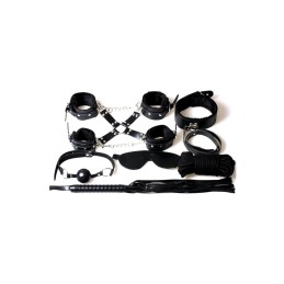 Secret Bondage : Ensemble BDSM 8 pcs 6148k - Noir Taille unique - Secret Play - BDSM