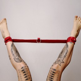 Barre de contrainte cuir et anneau Rouge  - The Sinners - BDSM