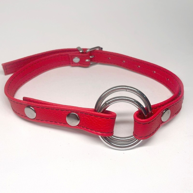 Baillon Anneau cuir rouge  - The Sinners - BDSM