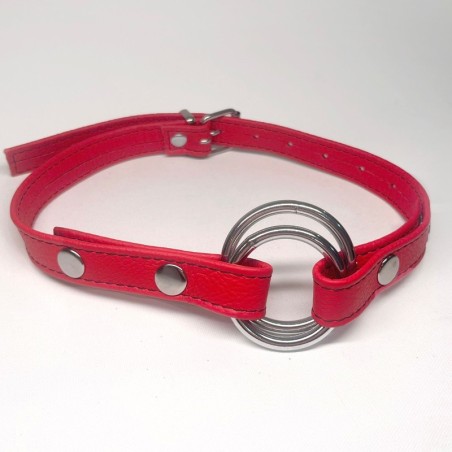 Baillon Anneau cuir rouge  - The Sinners - BDSM