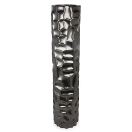 Porte-fleurs vase colonne mosaïque anthracite design moderne pour intérieur