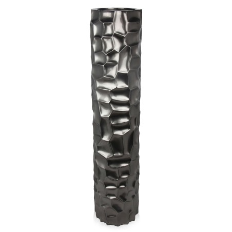 Porte-fleurs vase colonne mosaïque anthracite design moderne pour intérieur