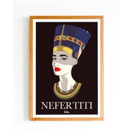 Affiche Néfertiti Reine Égyptienne - Poster Vintage Minimaliste Déco intérieure murale