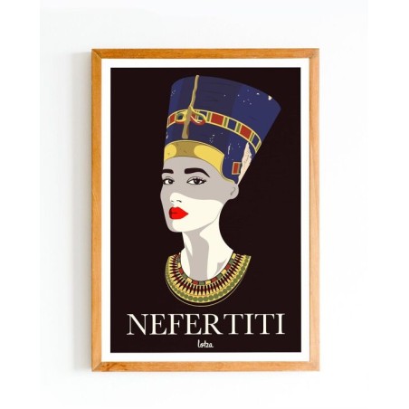 Affiche Néfertiti Reine Égyptienne - Poster Vintage Minimaliste Déco intérieure murale