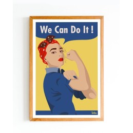 Affiche We Can Do It Femme - Poster vintage minimaliste Girl Power pour décoration murale intérieure