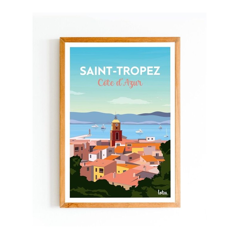 Affiche vintage Saint-Tropez - Côte d'Azur