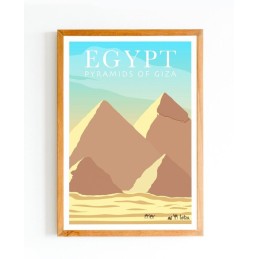 Affiche minimaliste Pyramids of Giza Égypte - Poster vintage des Pyramides de Gizeh décoration intérieure murale