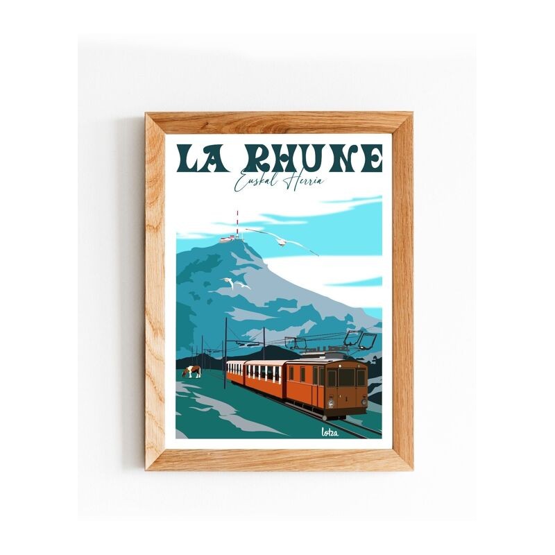 Affiche La Rhune Pays Basque, poster vintage minimaliste, décoration murale