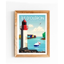 Affiche Île d'Oléron Charente-Maritime, poster vintage minimaliste pour décoration intérieure