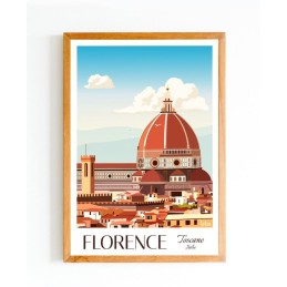 Affiche Florence Toscane Italie, Poster Vintage Minimaliste, Décoration Murale de Voyage