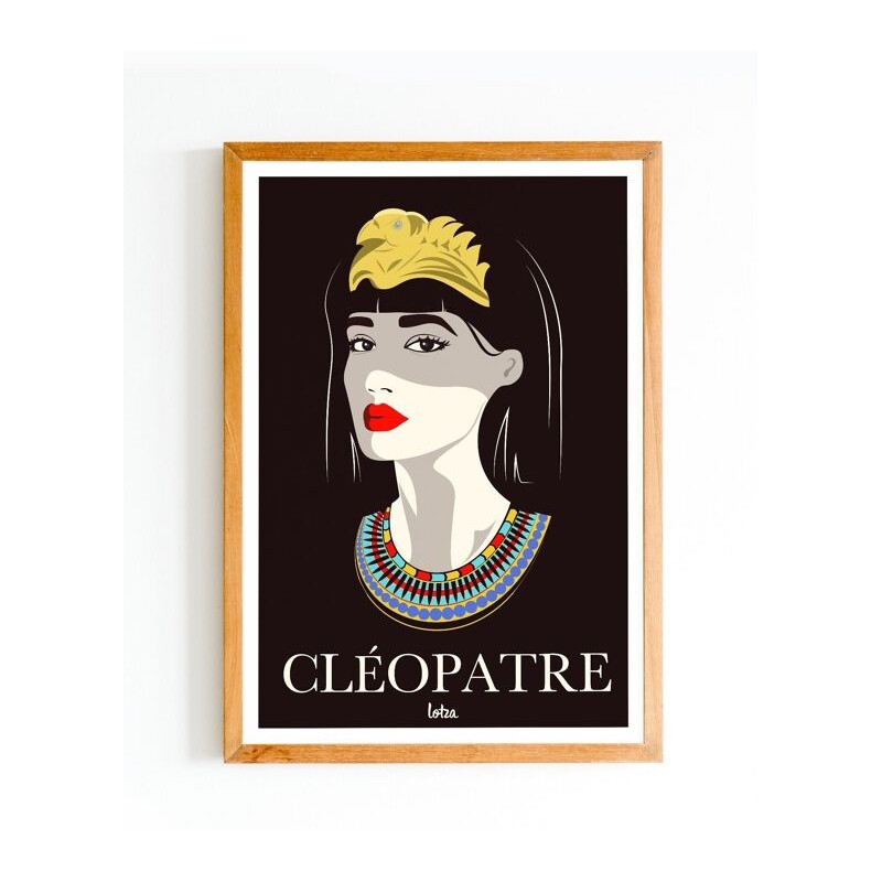 Affiche Cléopâtre Reine Égyptienne - Poster de décoration intérieure vintage et minimaliste