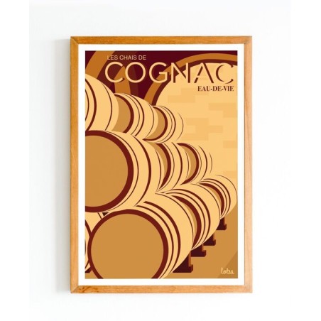 Affiche minimaliste Chais de Cognac Charente