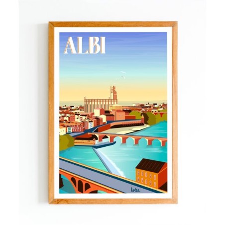 Affiche Albi Occitanie - Poster vintage minimaliste pour décoration intérieure