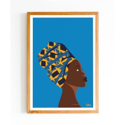 Affiche African Femme - Poster Vintage Minimaliste pour décoration murale africaine