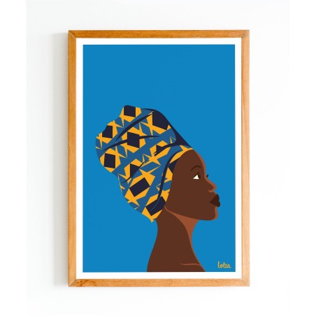 Affiche African Femme - Poster Vintage Minimaliste pour décoration murale africaine