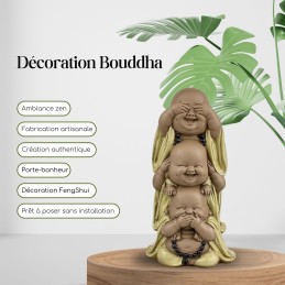 Statuette Bouddha Rieur 20cm en résine, décoration Zen et Feng Shui pour créer une ambiance spirituelle et détendue