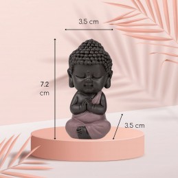 Statuette Bouddha en toge rose – décoration zen, Feng Shui et spirituelle