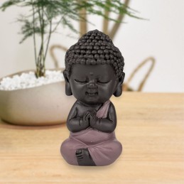 Statuette Bouddha en toge rose – décoration zen, Feng Shui et spirituelle