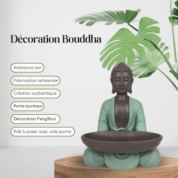 Vide-poche Bouddha zen en résine pour décoration Feng Shui et ambiance relaxante