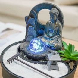 Fontaine d’intérieur Sumana Zen - Écoulement en cascade, décoration apaisante anti-stress pour maison ou bureau