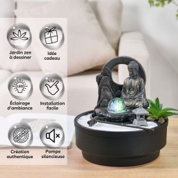 Fontaine d’intérieur Sumana Zen - Écoulement en cascade, décoration apaisante anti-stress pour maison ou bureau