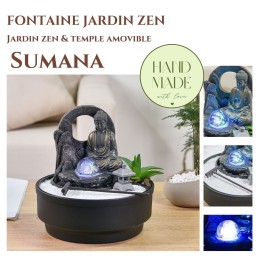 Fontaine d’intérieur Sumana Zen - Écoulement en cascade, décoration apaisante anti-stress pour maison ou bureau