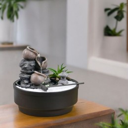 Jardin Zen et Fontaine Cascade Oasis pour la décoration intérieure, anti-stress, sérénité et spiritualité