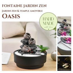 Jardin Zen et Fontaine Cascade Oasis pour la décoration intérieure, anti-stress, sérénité et spiritualité