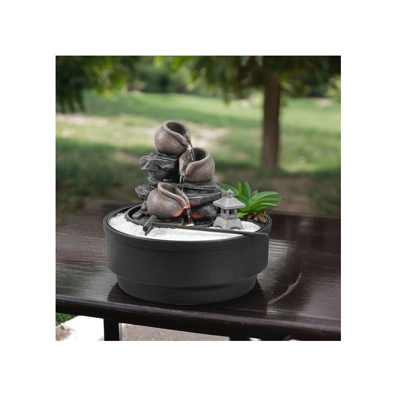 Jardin Zen et Fontaine Cascade Oasis pour la décoration intérieure, anti-stress, sérénité et spiritualité