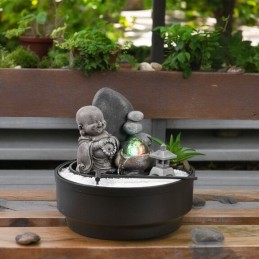 Jardin Zen Sikhi avec fontaine cascade anti-stress, décoration intérieure spirituelle et apaisante