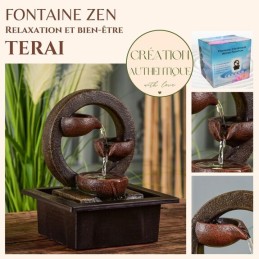 Fontaine Zen Terai - Idée déco zen avec lumière LED colorée et cascade d’eau apaisante