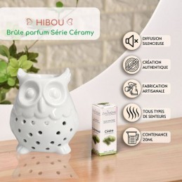 Brûleur Fondant Cire Parfumée en Céramique Hibou – Bougeoir Aromatique