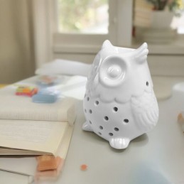 Brûleur Fondant Cire Parfumée en Céramique Hibou – Bougeoir Aromatique