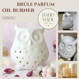 Brûleur Fondant Cire Parfumée en Céramique Hibou – Bougeoir Aromatique