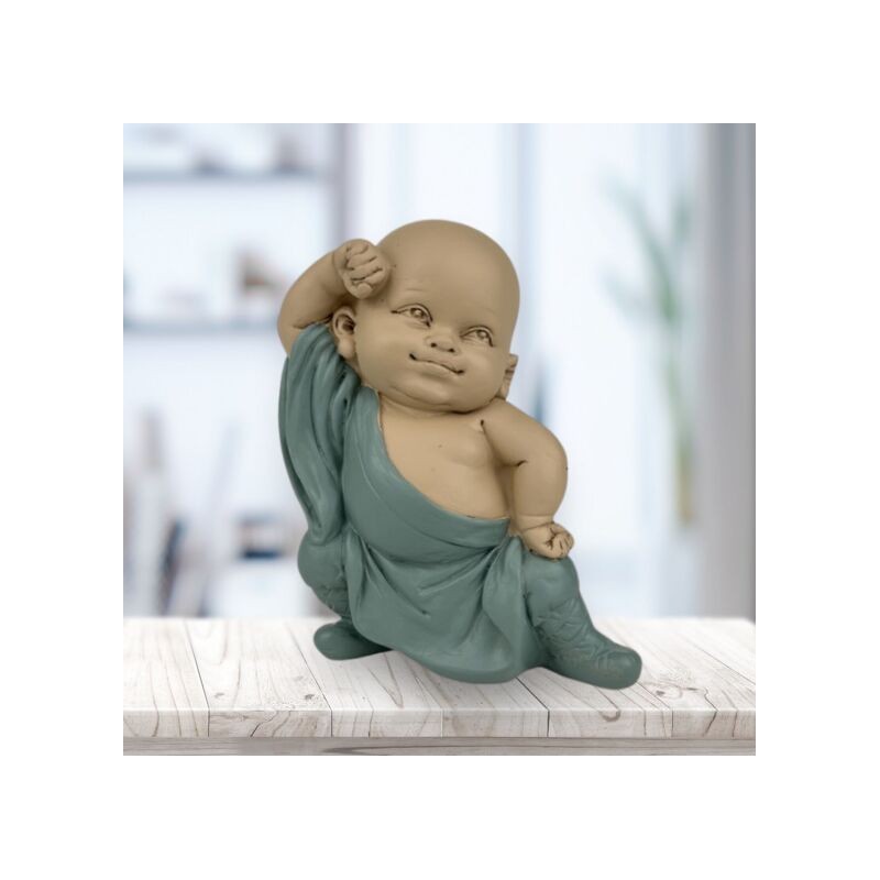 Figurine Bouddha GongFu 2 en méditation, décoration zen et Feng Shui pour atmosphère spirituelle et détente intérieure